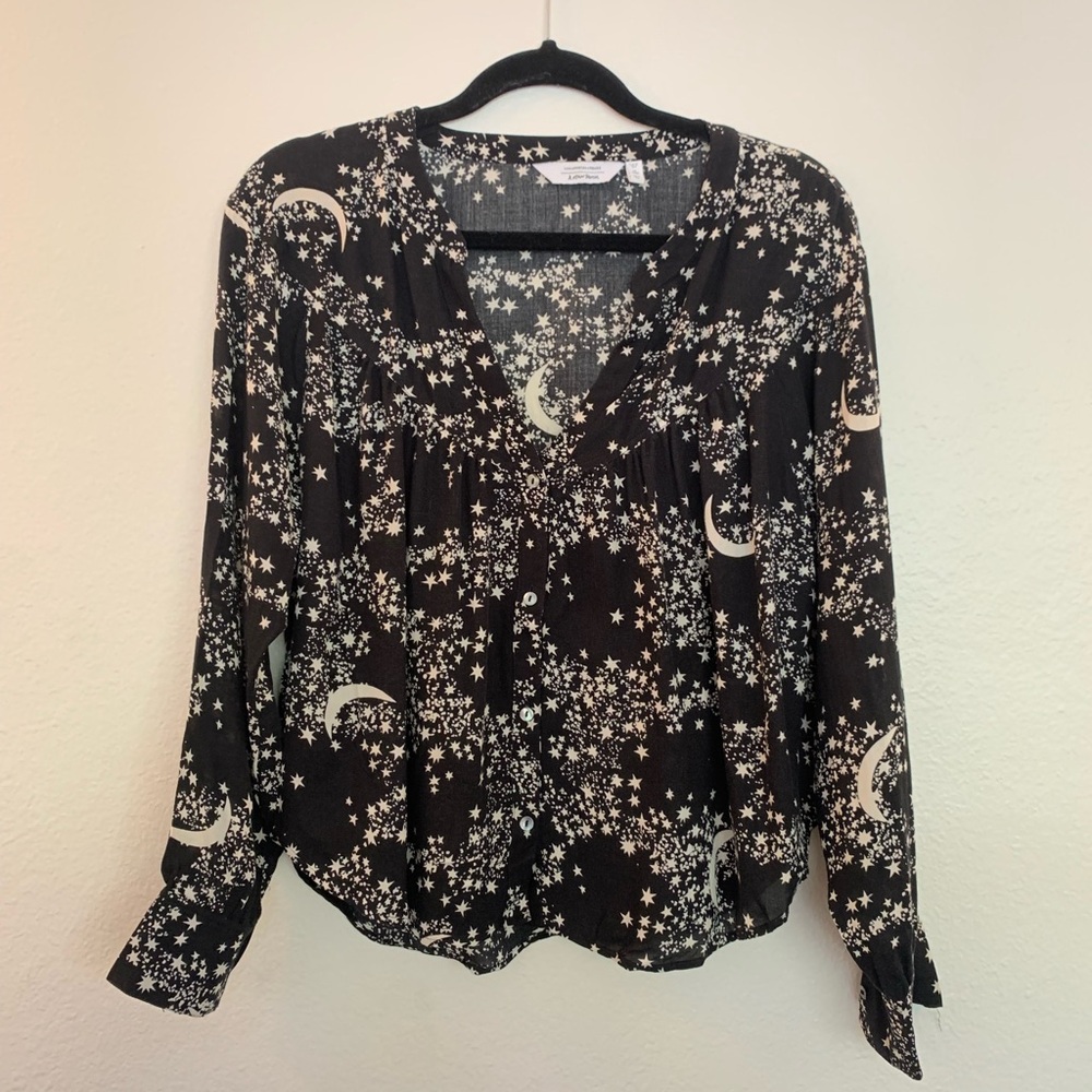 And Other Stories Celestial Print Button Front Blouse Size 8